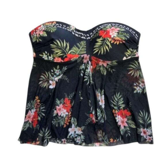 2 Swim Tops Women's Size S Strapless + Tankini Hawaiian Print EUC - Picture 6 of 9